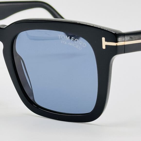 Tom Ford Sunglasses Dax TF751 01V Black Square Frame Blue